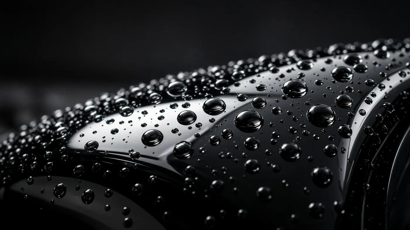 Hidrorrepelência em pintura vitrificada, gotas sobre o verniz