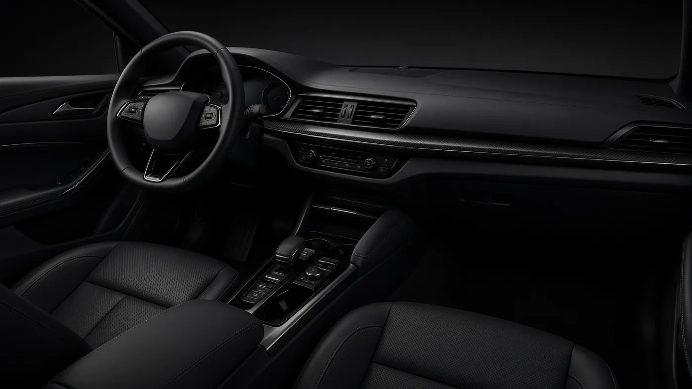Interior automotivo após higienização técnica