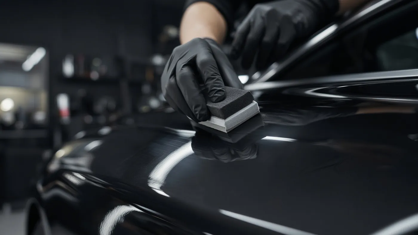 Aplicação de ceramic coating com applicator pad