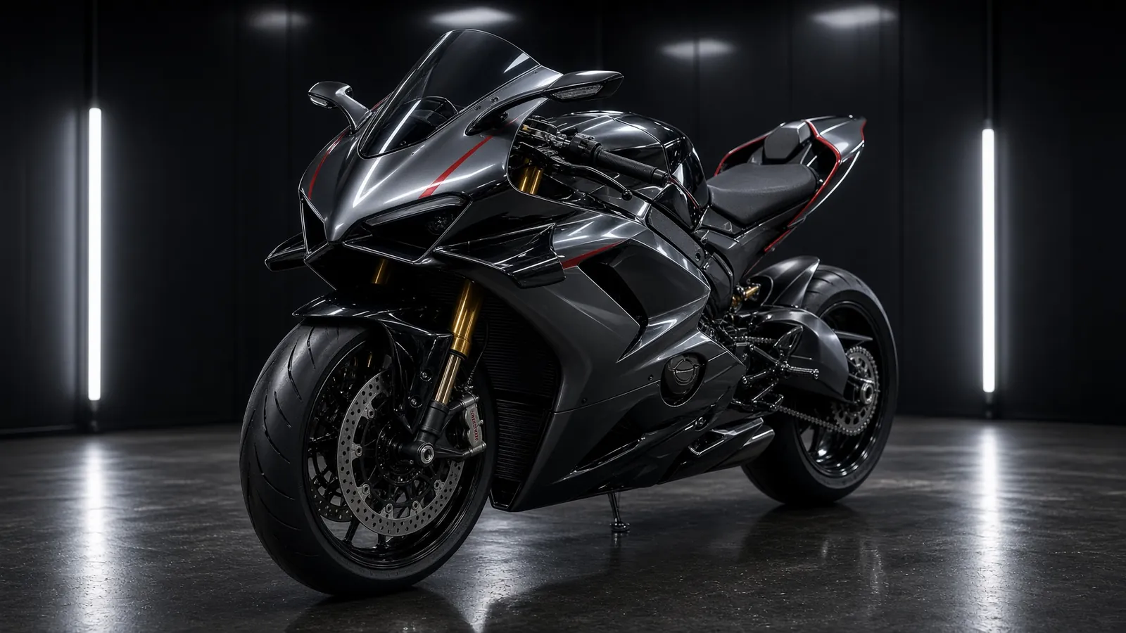 Motocicleta premium após tratamento estético em estúdio